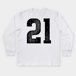 Rough Number 21 Kids Long Sleeve T-Shirt